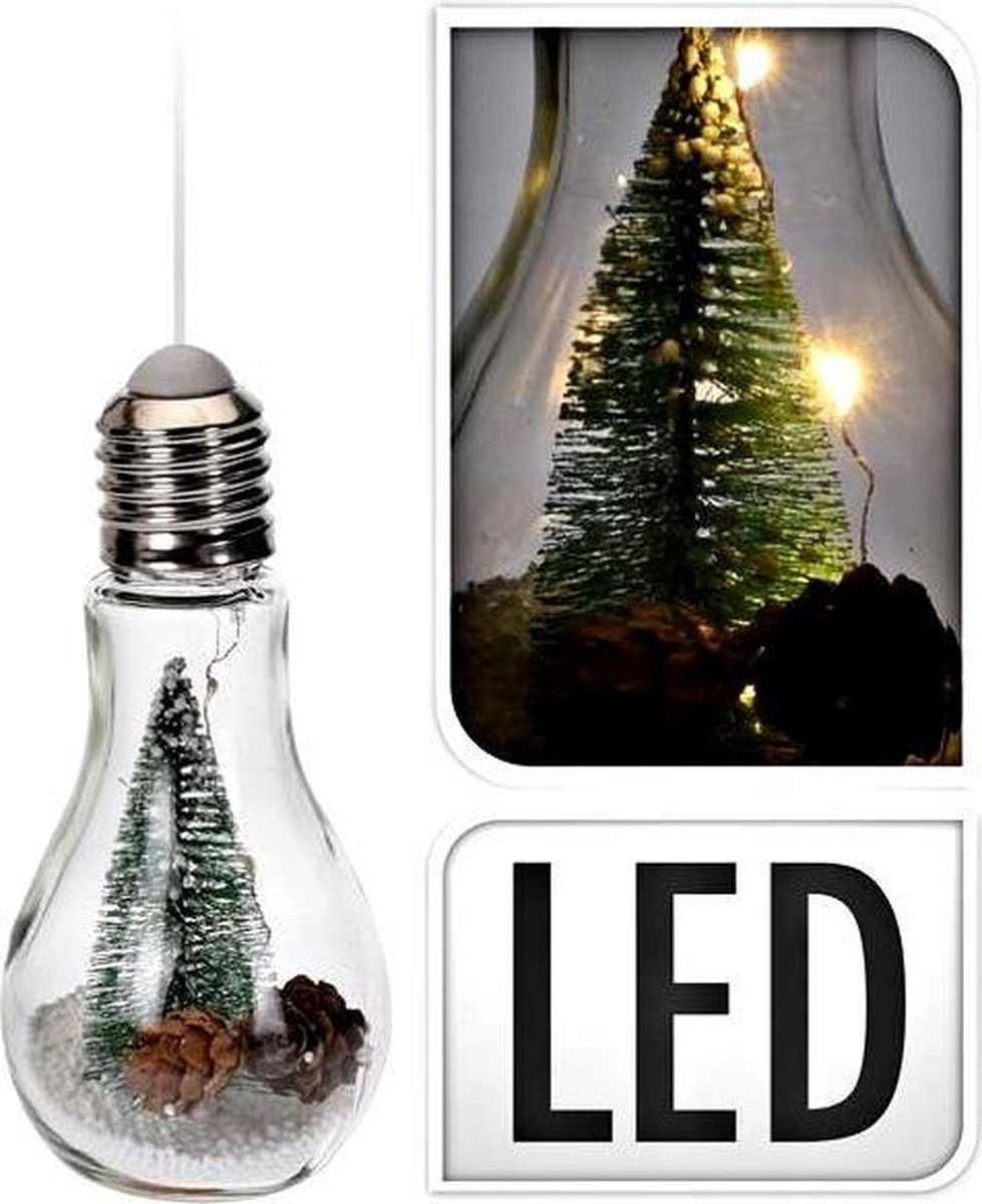 Gloeilamp Kerstboom met LED 19 cm - hangend of staand model - prachtig  sfeervol!! | bol.com