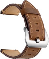 SmartphoneClip® Kalfsleer bruin Bandje geschikt voor Samsung Galaxy Watch 46mm & 44mm, Samsung Gear S3, & Galaxy Watch 3