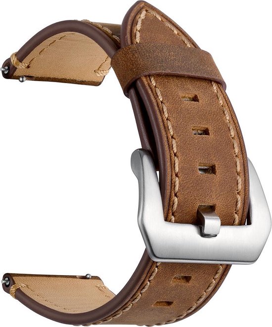 Bandje kalfsleer bruin geschikt voor Samsung Galaxy Watch 46mm