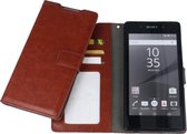 Sony Xperia X Performance Luxury PU Leather Flip Case With Wallet & Stand Function Bruin Brown