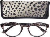 Lilly&June Leesbril Dierenprint Transparant +2 - Met Bijpassend Etui