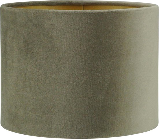 Lampenkap Cilinder - 20x20x15cm - San Remo velours taupe - gouden  binnenkant | bol.com