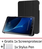 Smart Cover Book Case Hoes Geschikt Voor Samsung Galaxy Tab A 10.1 Inch SM-T580/SM-T585 - Tri-Fold Multi-Stand Flip Sleeve - Zwart