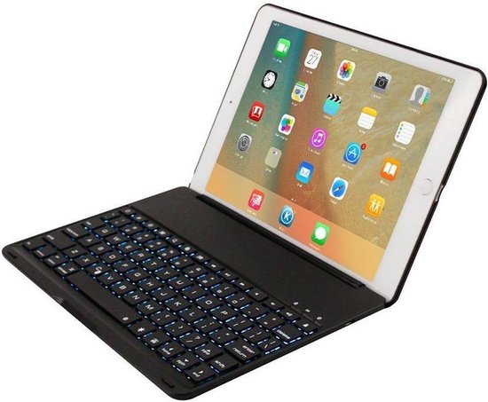 Nederigheid bloed op gang brengen iPad Air 1/2017/2018 Hoesje Toetsenbord Hoes Luxe Keyboard Case Zwart |  bol.com