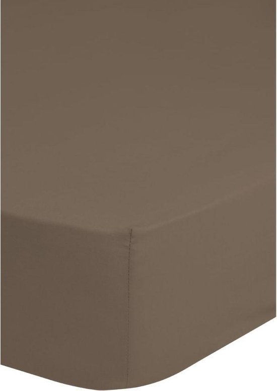 Hoeslaken Katoen Strijkvrij Taupe-180 x 220 cm