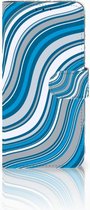 Motorola Moto G7 Power Hoesje Bookcase Waves Blue