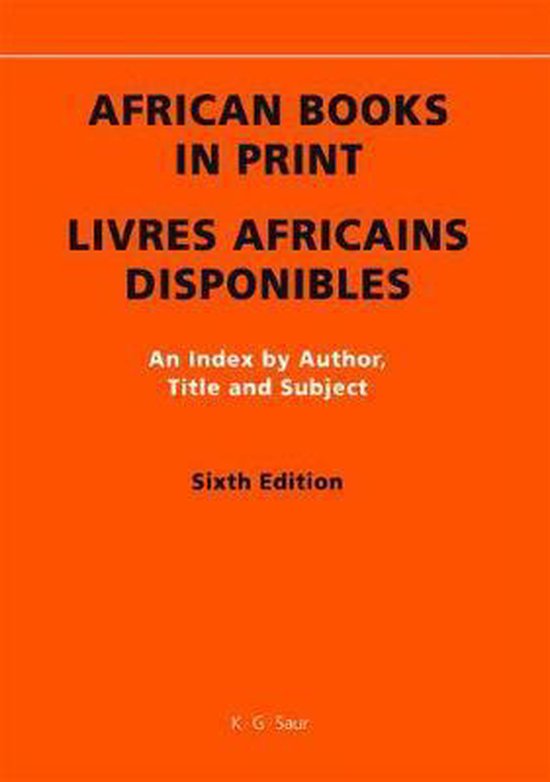 Livres africains disponibles, un index par auteur, titre et sujet, sixième édition.