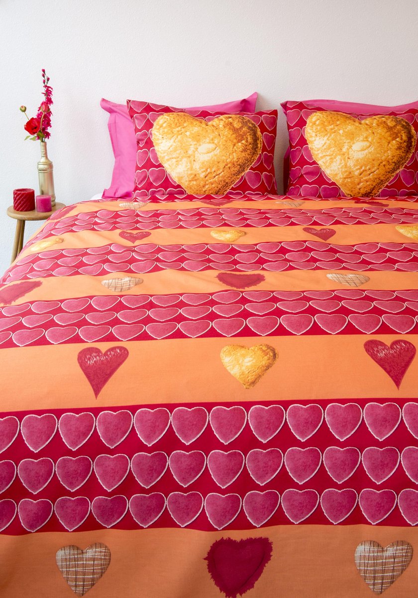 SENZATIONE 100% Katoen Percaline Dekbedovertrek 240x200/220-2x60x70 cm COOKIE
