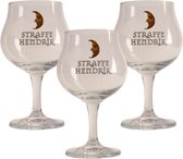 Straffe Hendrik Bierglas - 33cl (Set van 3) - Origineel glas van de brouwerij - Glas op voet - Nieuw