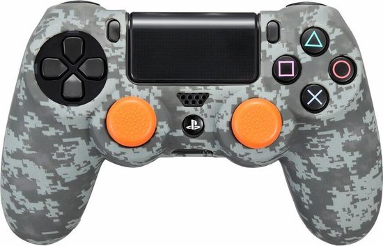 Siliconen hoes voor Sony Dualshock controller en Grips – Camouflage – Pixel Black