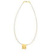 Behave® Dames ketting goud- en zilver-kleur met minimalistische hanger 38 cm