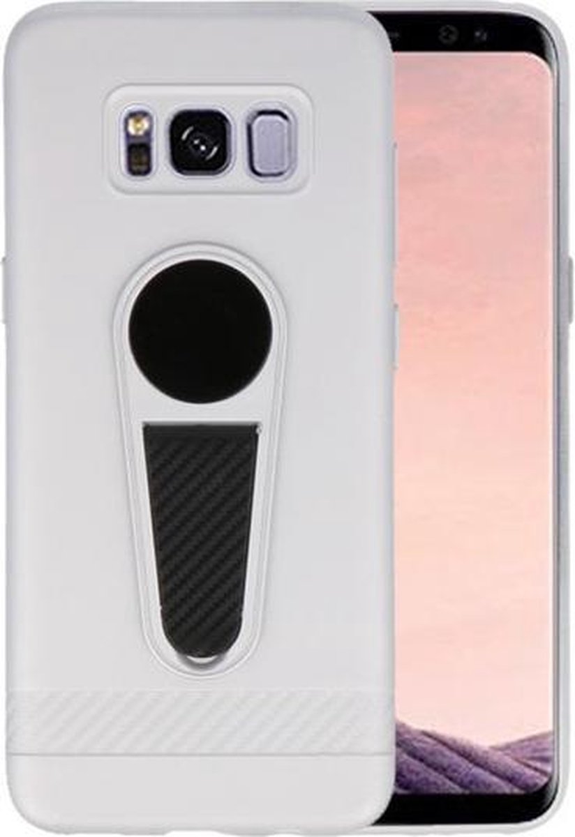 Zilver Magneet Stand Case hoesje voor Samsung Galaxy S8