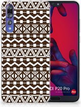 Huawei P20 Pro Uniek TPU Hoesje Aztec Brown
