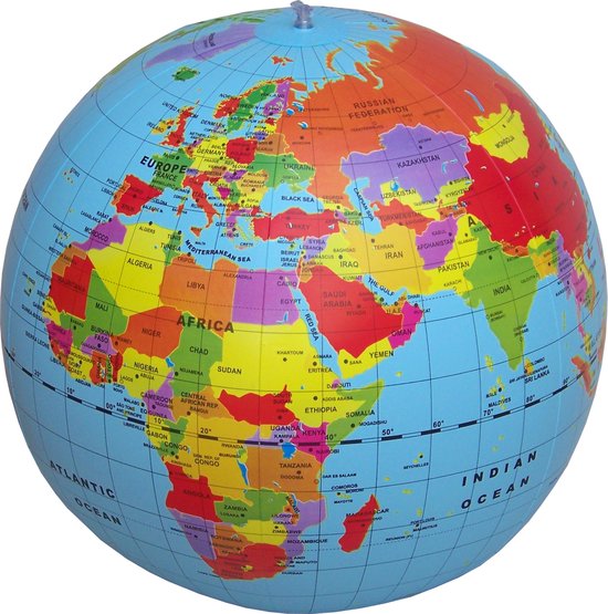 Carly Toys Maxi Globe - Opblaarbare Wereldbol - 50 cm | bol.com