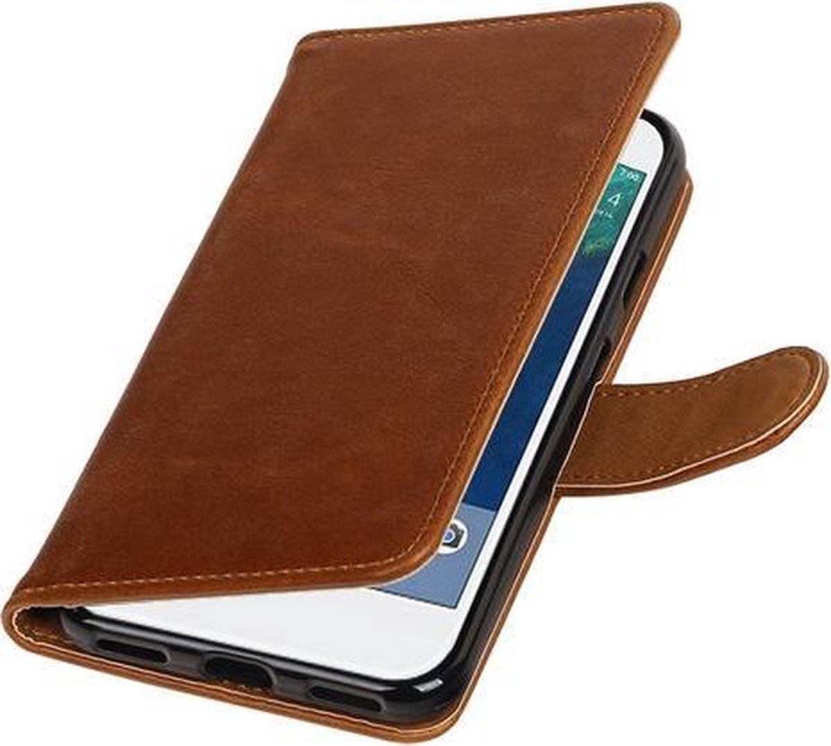 Bruin Pull-Up PU booktype wallet cover hoesje voor Google Pixel XL