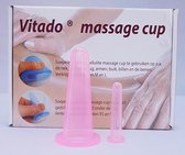 Massage cup, cupping set voor het gezicht, siliconen voor gezicht / faciale cupping, 3.6 cm + tijdelijk 1.5 cm cup gratis KLEUR ROZE