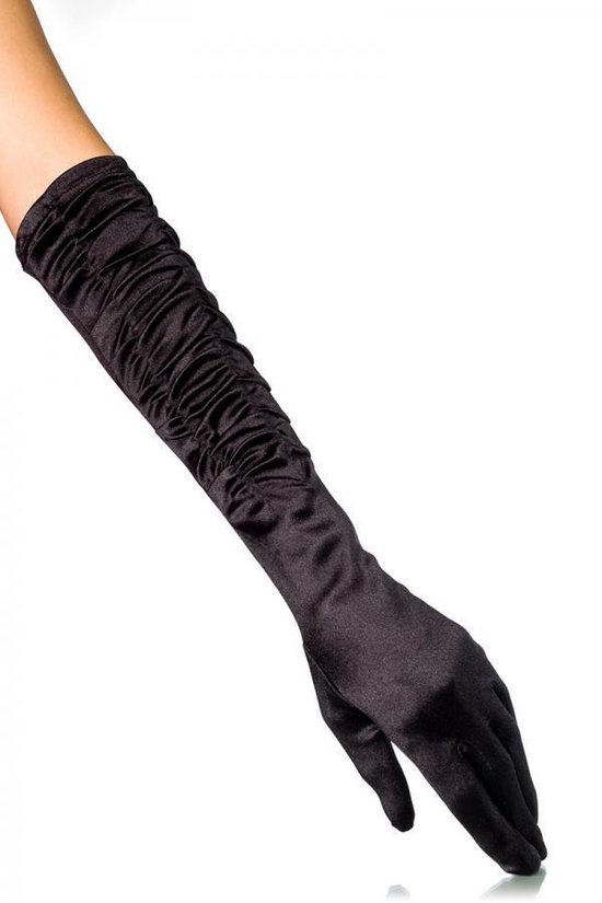 Zwarte Lange satijnen Gala handschoenen - Amani | bol.com