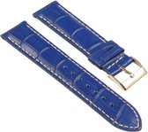 Croco Blauw Horlogeband - 22mm - Quick Release
