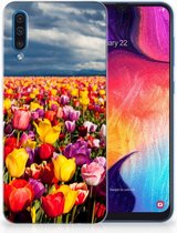 Geschikt voor Samsung Galaxy A50 TPU Hoesje Tulpen