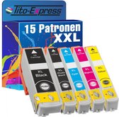 Tito-Express PlatinumSerie Cartridge set 15x Epson 33XL TE3351-TE3364 XL alternatief voor Epson 33XL TE3351-TE3364 zwart photozwart cyan magenta geel