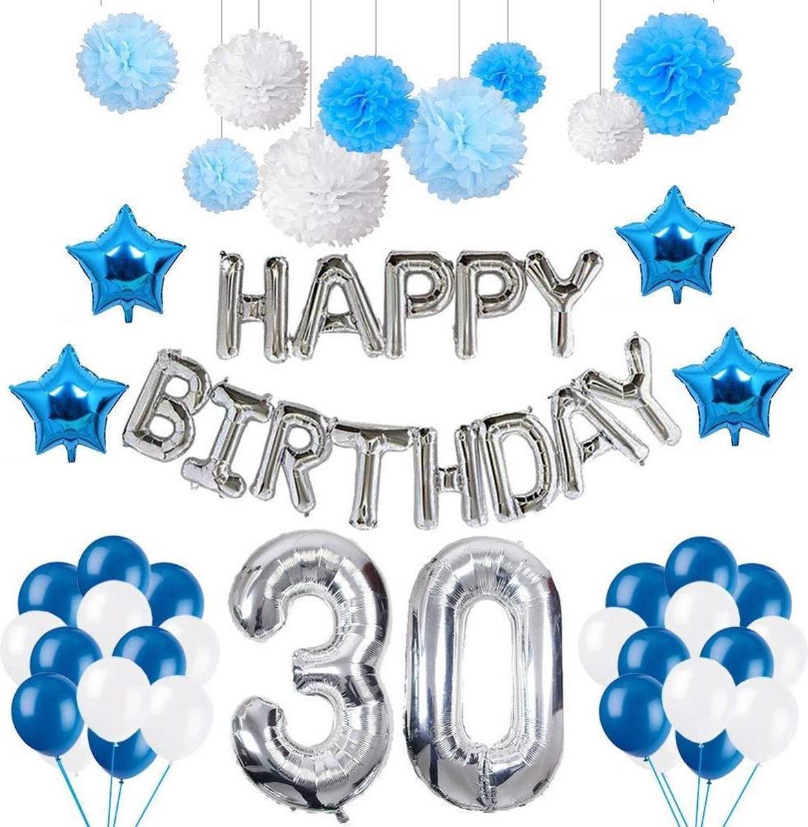Verjaardag versiering 30 jaar - vrouw feestartikelen - happy birthday... | bol.com