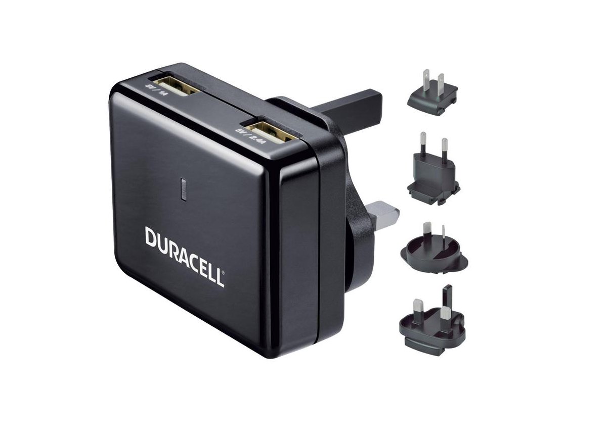 Duracell Dual USB reis oplader - voor tablet en smartphone