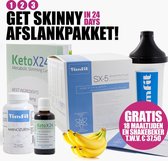 Get Skinny in 24 days Afslankpakket|Ketox24 & TimFit Aminozuren & Maaltijd afslankbooster SX-5 BANAAN