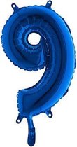 Folieballon cijfer 9 blauw (35cm)