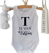 Geboorte Cadeau / Kraamcadeau Baby Rompertje met eigen naam tekst | Lange of korte mouw | zwart roze wit blauw | maat 50/56 of 62/68 |bedrukt bedrukken bedrukking opdruk laten maken  | Gepersonaliseerd geboortecadeau kraamgeschenk | Maud Mees James