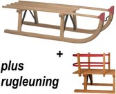 Slede Davos hout 100cm + rugleuning (houten slee)