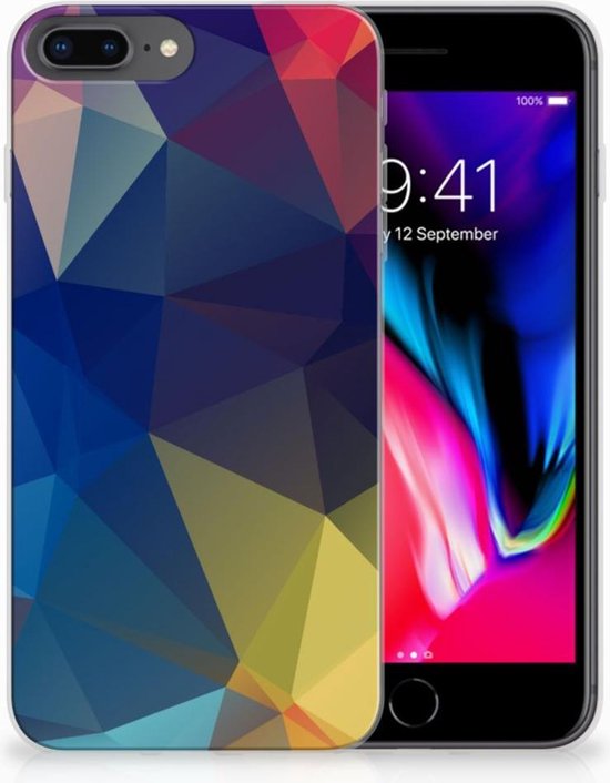 Apple iPhone 7 Plus | 8 Plus TPU Hoesje Polygon Dark