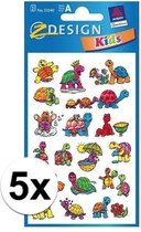 5x setje van Schildpadden stickers 2 vellen - kinder dieren stickers/stickertjes