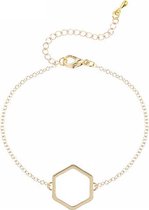 24/7 Jewelry Collection Hexagoon Armband - Zeshoek - Goudkleurig