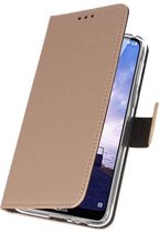 Wallet Cases Hoesje voor Nokia 6.1 Plus Goud
