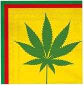 20x Wietplant servetten 33 cm - reggae tafeldecoratie servetjes - reggae thema papieren tafeldecoraties