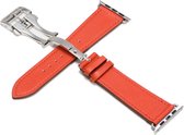 Merkloos Leren bandje - Apple Watch Series 1/2/3 (38mm) - Rood