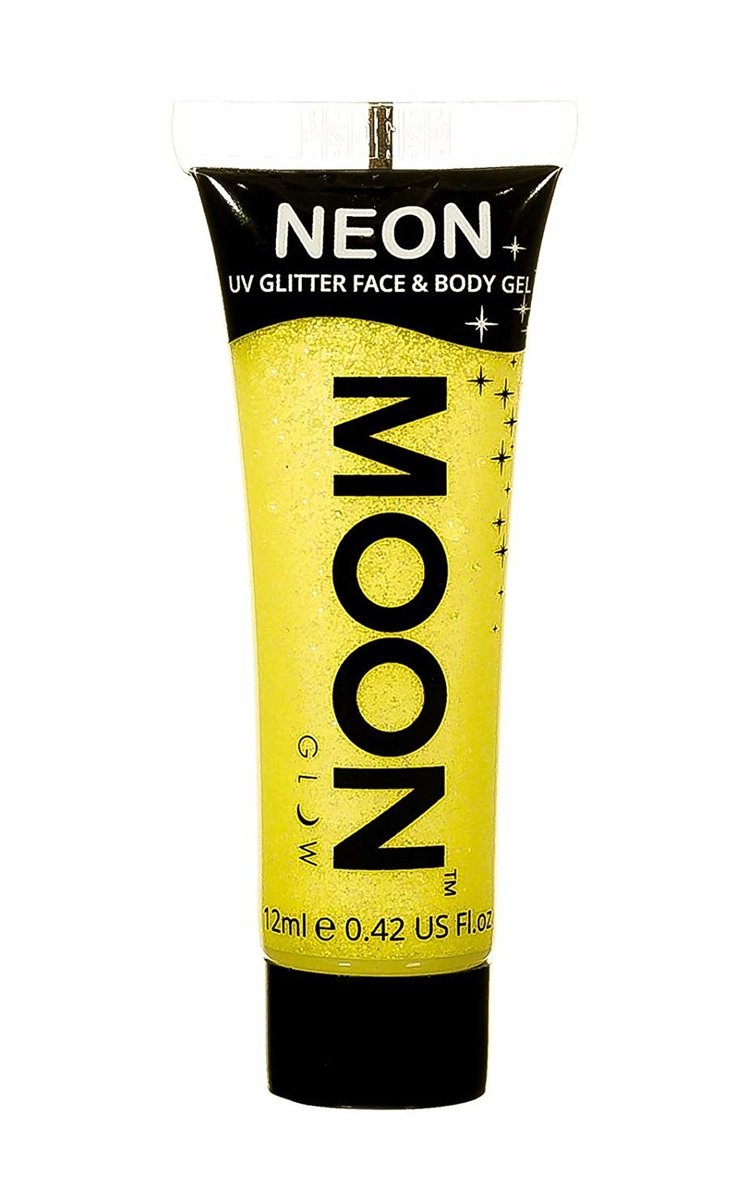 Moon Glow Face & Body Glittergel Neon Uv 12 Ml Geel