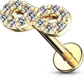 Piercing infinity strass gold plated