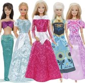 5x Prinsessen jurk voor modepoppen - past op barbie