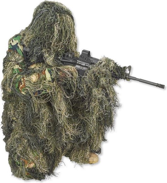 Camouflage sluipschutters pak / ghillie suit woodland - Maat M/L | bol.com