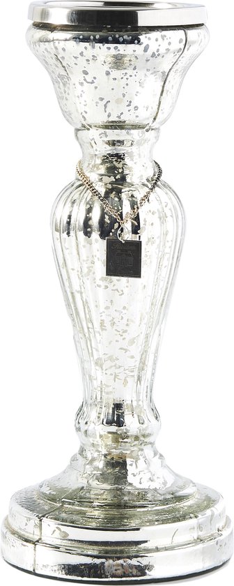 Rivièra Maison Margaux Candle Holder - M - Kandelaar - Glas - Zilver |  bol.com