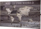 Dijk Natural Collections wereldkaart hout met licht 58x38 cm