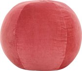 vidaXL - Poef - 50x35 - cm - katoenfluweel - roze