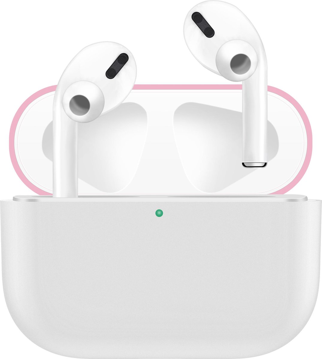 KELERINO. Siliconen Case geschikt voor Apple AirPods Pro - Hoesje - Wit / Roze