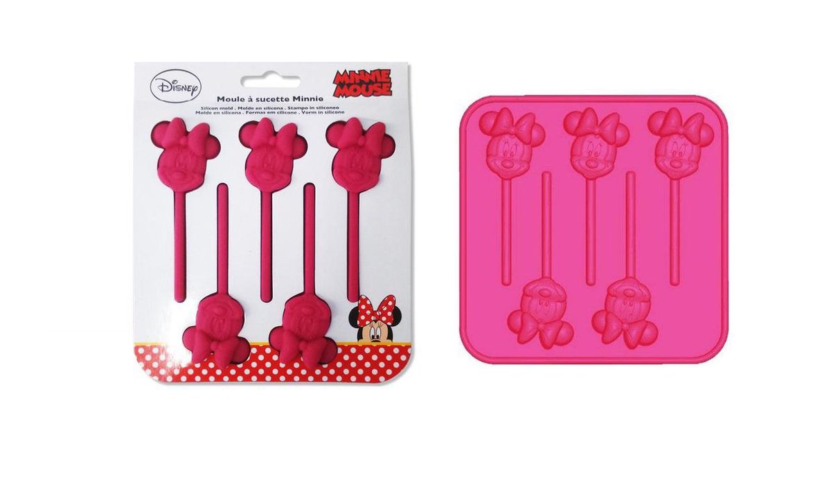 Silicone bakvorm lollie Minnie of Mickey Mouse t.b.v Chocolade
