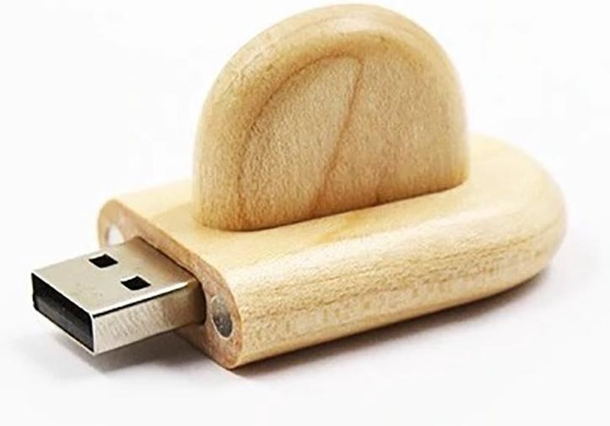 Clé USB ovale en bois dans une boîte en bois 32 Go