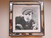 Ingelijste afbeelding (prent) Marlon Brando 36 x 36 cm