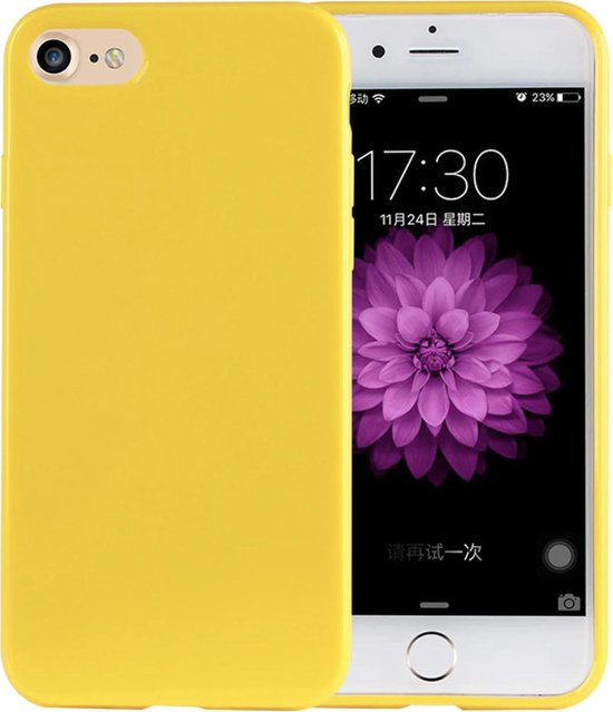 Luxe arrière de luxe pour Apple iPhone 7 - iPhone 8 - Jaune - Coque en TPU  - Coque en... | bol