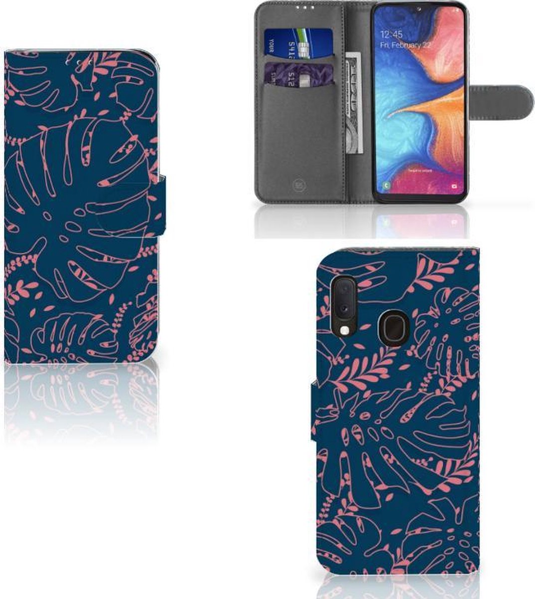Boekhoesje voor Samsung Galaxy A20e Hoesje Palm Leaves