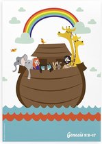 Poster kinderkamer christelijk Bijbel verhaal Ark van Noach met alle dieren A3